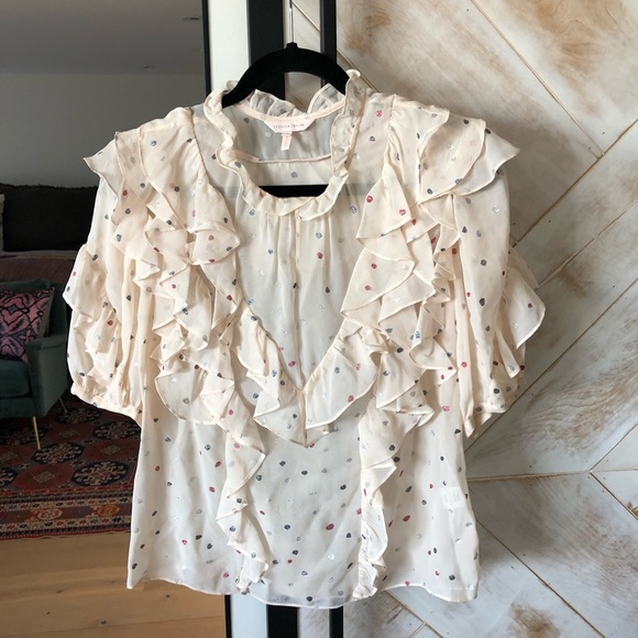 Rebecca Taylor Glitter Polka Dot Blouse - Picture 1 of 11